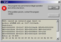 Virus Faking AOL Error